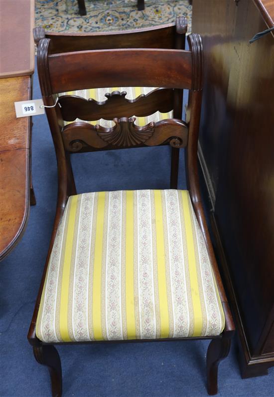 A set of four Regency mahogany dining chairs